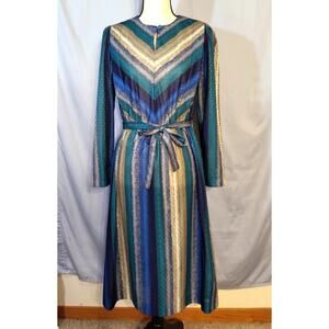 Vintage Better Half Striped Belted Dress